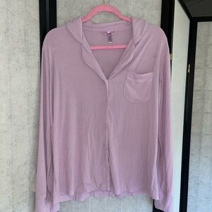 Skims Lavender Long Sleeve Button Up Pajamas Set